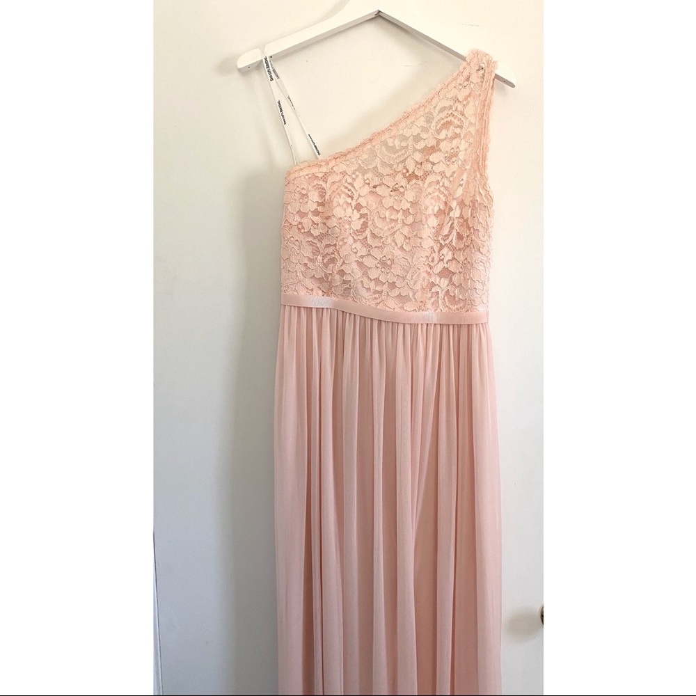 David’s Bridal One Shoulder Lace Bridesmaid Dress